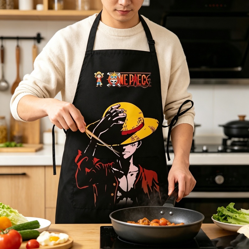 Kitchen Baking Items - One Pieces Luffy Apron Printed Cartoon