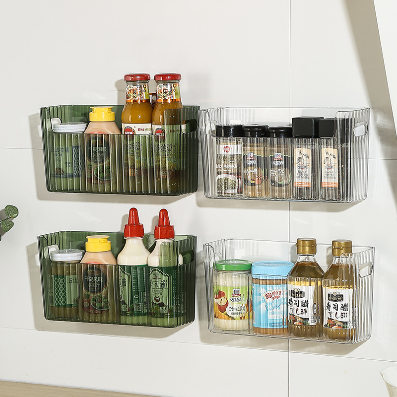 Kitchen Baking Tray Organizer - Self-adhesive Refrigerator Storage Box Large Capacity