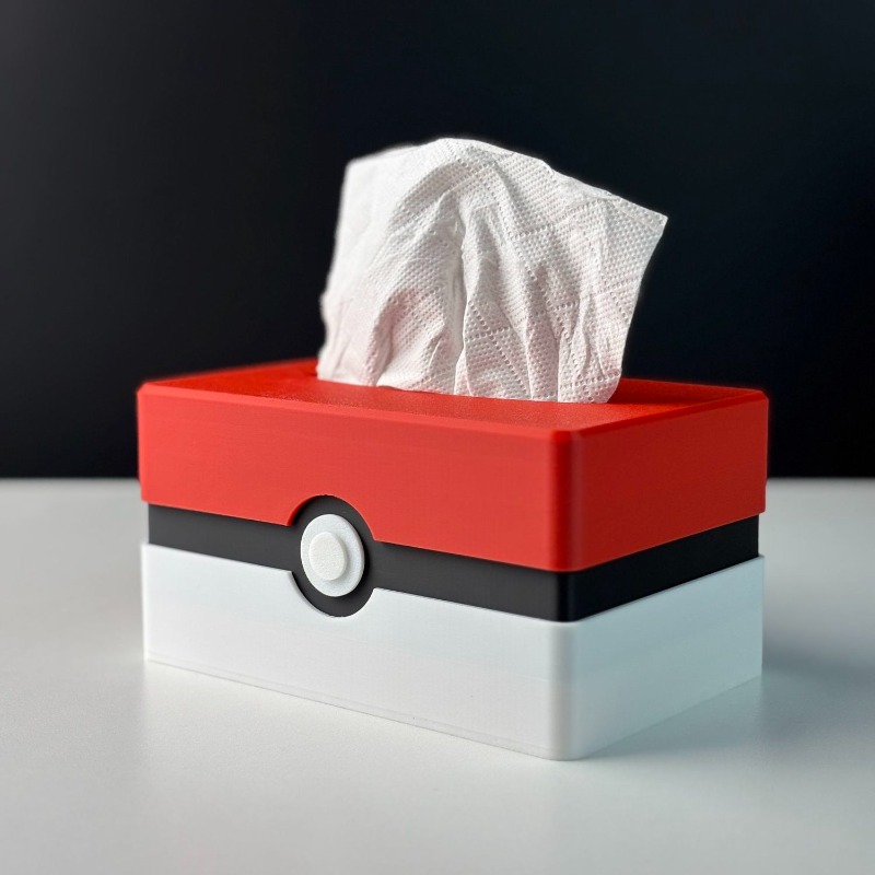 Kitchen Baking Tray Organizer - Cartoon Poke Ball Tissue Box Storage