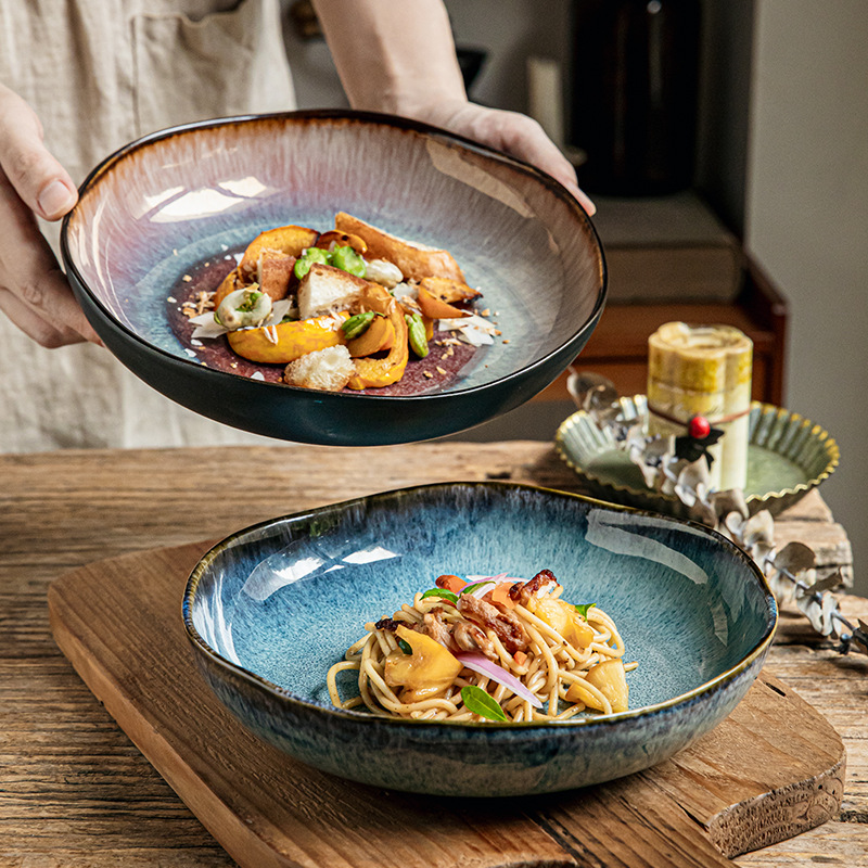 Cake Board Round - Japanese Kiln Change Ceramic Pasta Plate