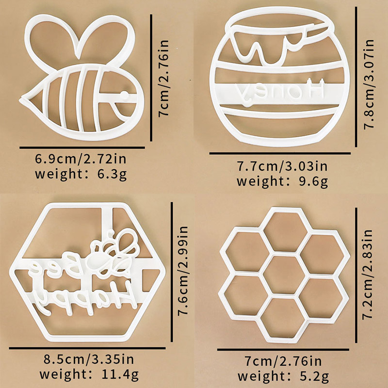 4 Pcs Bee Themed Cookie Cutter - Kitchen Baking Cookies ulasan dan harga