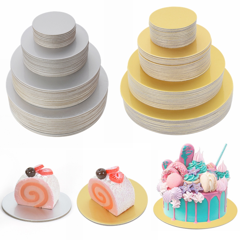 10/16/22/26cm Golden Silvery R - Cake Board Round ulasan dan harga