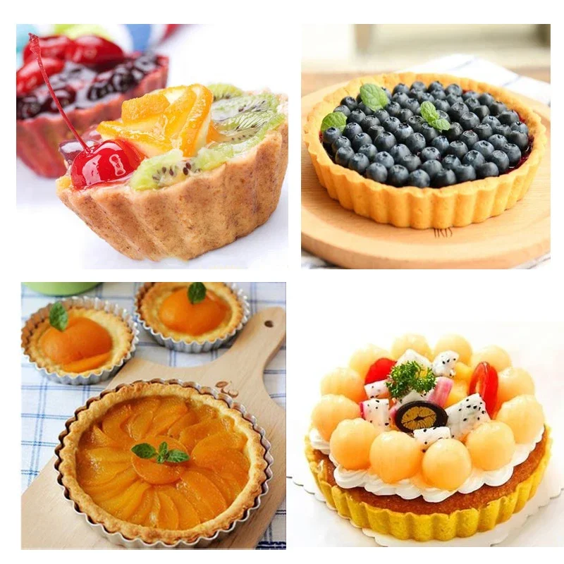 6Pcs Non-Stick Tart Quiche Fla - Tart Pan Loose ulasan dan harga