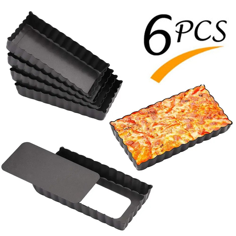 6Pcs Mini Tart Pan Set Rectang - Tart Pan Loose ulasan dan harga