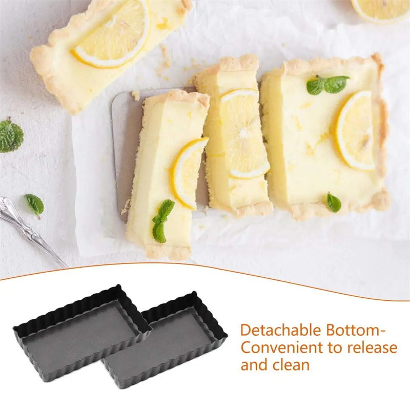 6Pcs Mini Tart Pan Set Rectang - Tart Pan Loose ulasan dan harga