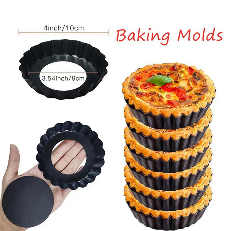 8Pcs 4In/10Cm Mini Pie Muffin  - Tart Pan Loose ulasan dan harga