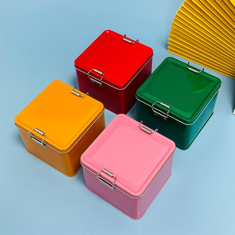 Square Tinplate Cookie Tins Bo - Kitchen Baking Tray Organizer ulasan dan harga