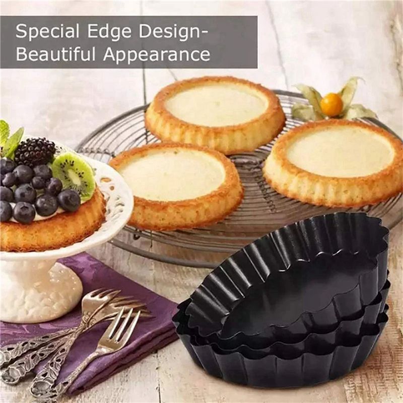 BAAJ-18Pcs 4In/10Cm Mini Pie M - Tart Pan Loose ulasan dan harga