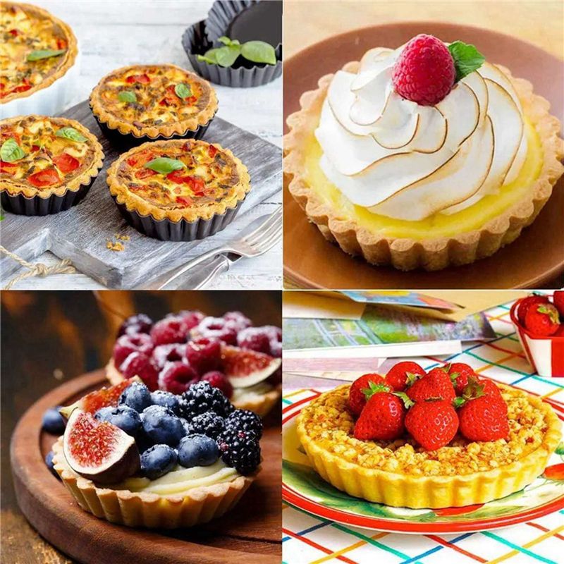 BAAJ-18Pcs 4In/10Cm Mini Pie M - Tart Pan Loose ulasan dan harga