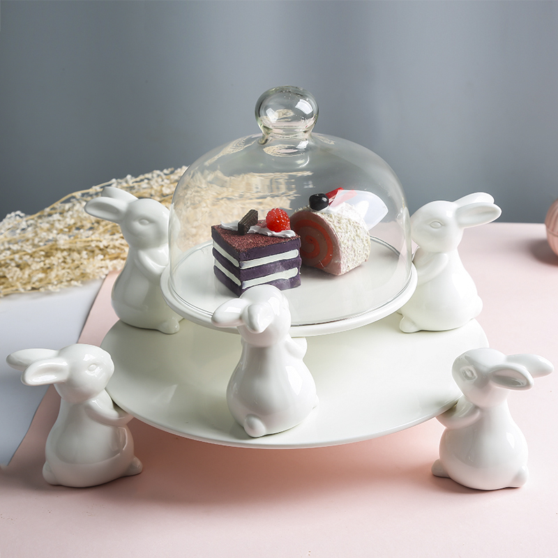 White Ceramic Rabbit Dessert P - Cake Board Round ulasan dan harga