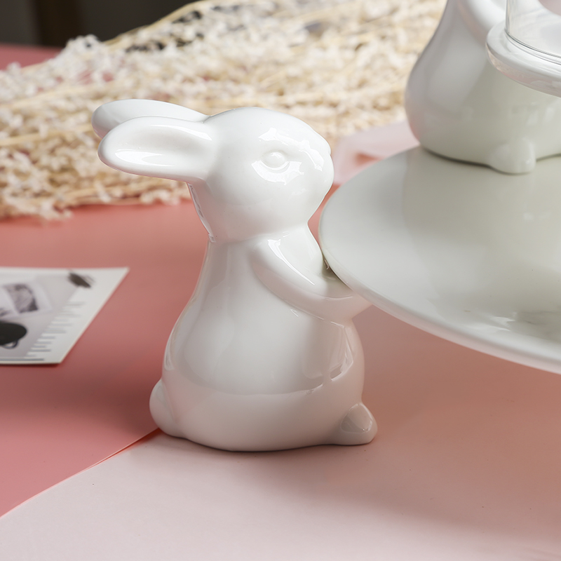 White Ceramic Rabbit Dessert P - Cake Board Round ulasan dan harga